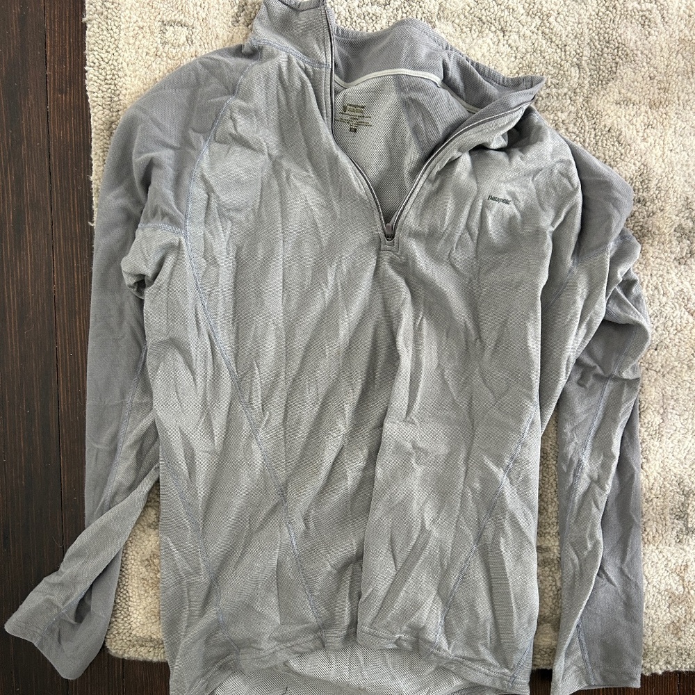 Patagonia Grey Performance Base Layer Quarter Zip - image 1